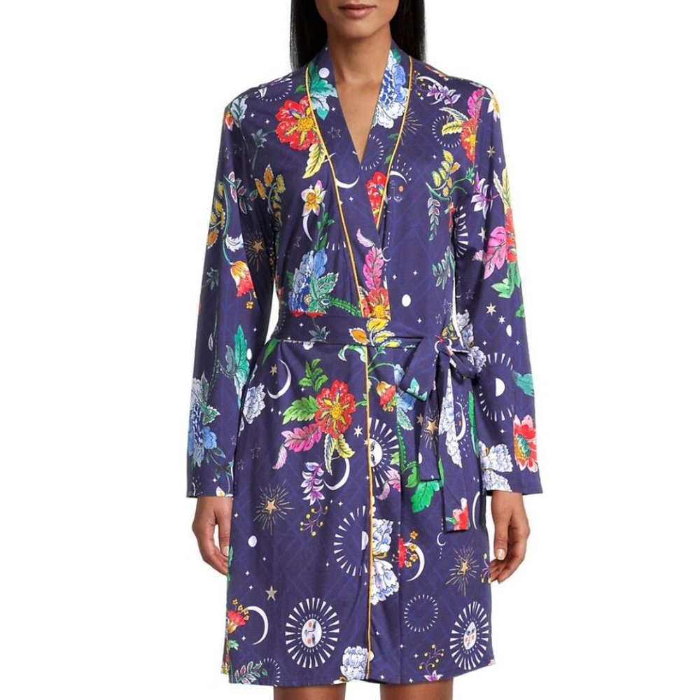 Johnny Was Pajamas Lounge Aurora Borealis Sleepwear Robe Orbit Purple XL NEW
